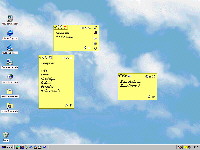 Several SmartNote 2 notes floating on the Windows desktop like Post-it notes.